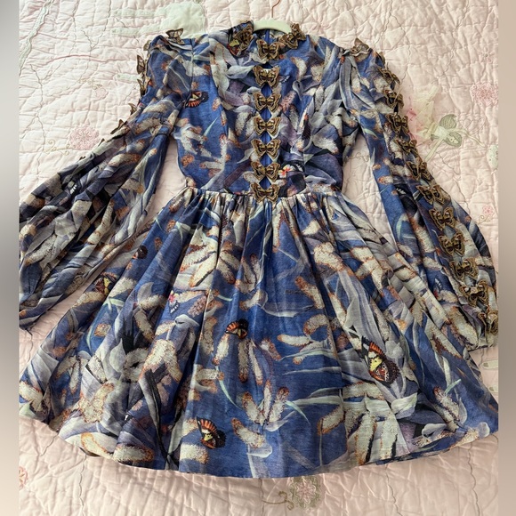 Zimmermann Purple Floral Long Sleeve Dress Size 0 - Picture 9 of 16